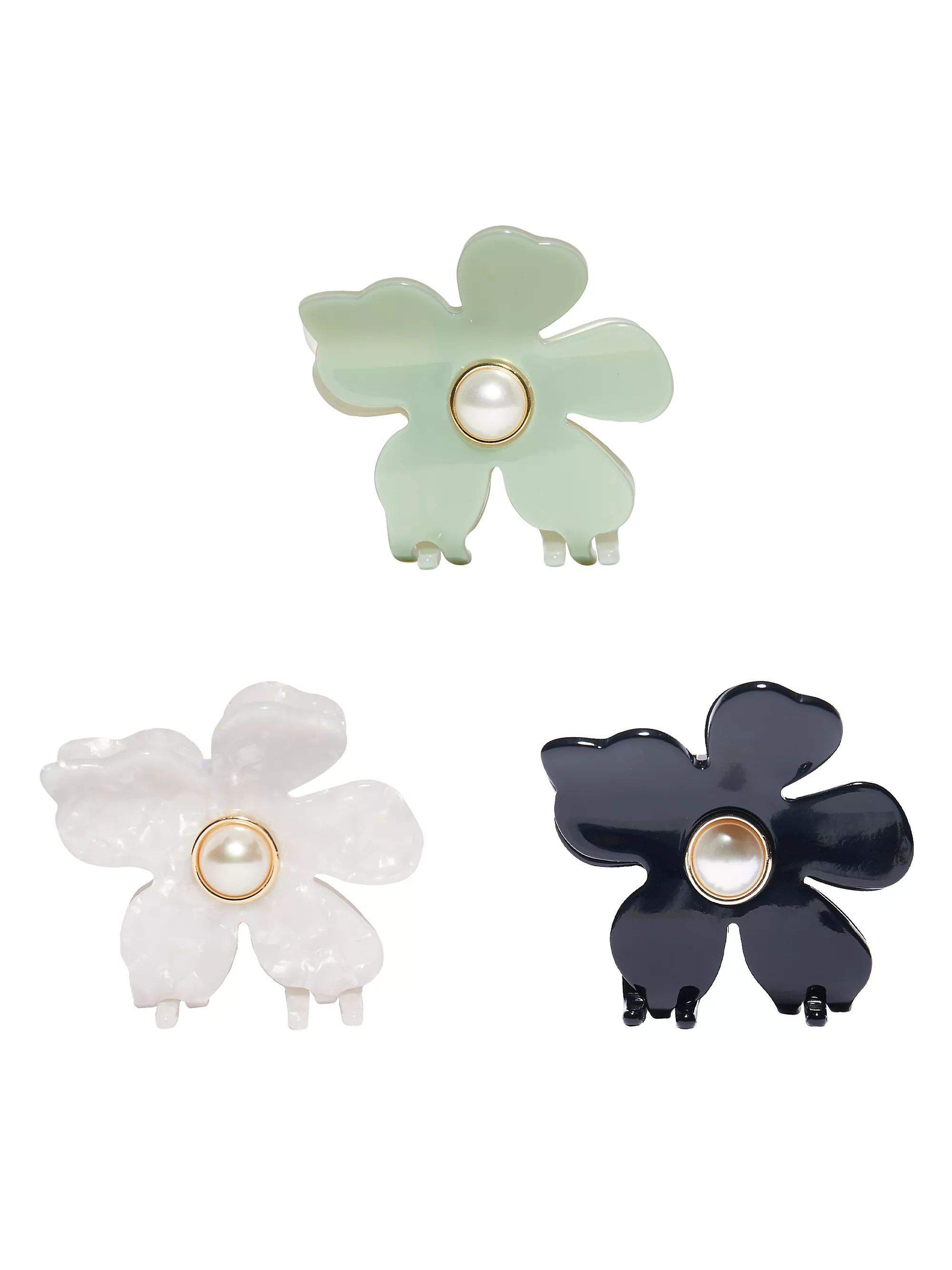 Lily 3-Piece Imitation-Pearl-Embellished Hair Claw Clip Set | Saks Fifth Avenue