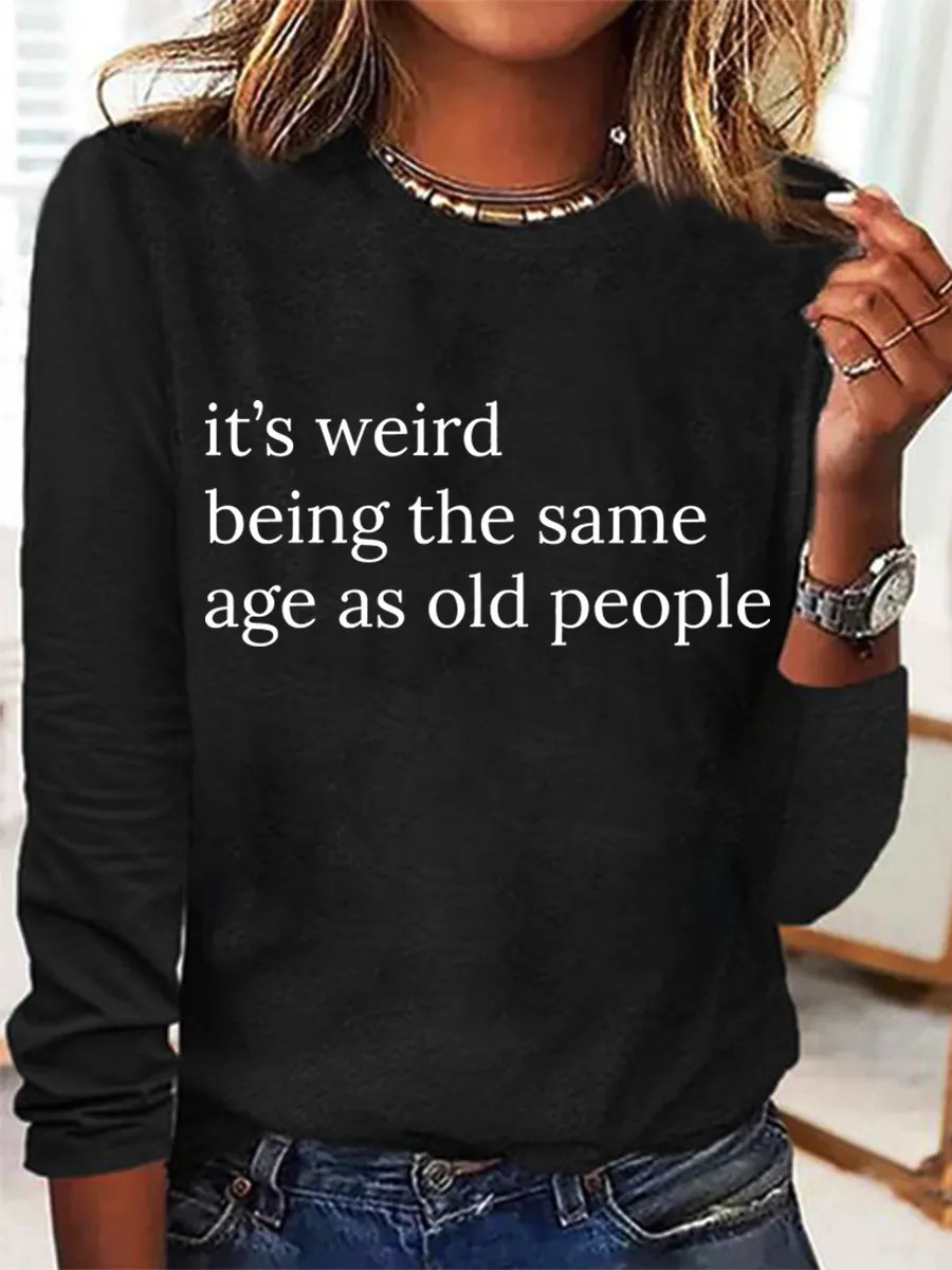 Casual Spring/Fall Text Letters Daily Crew Neck Cotton-Blend Regular Regular Medium Elasticity Bl... | Lilicloth