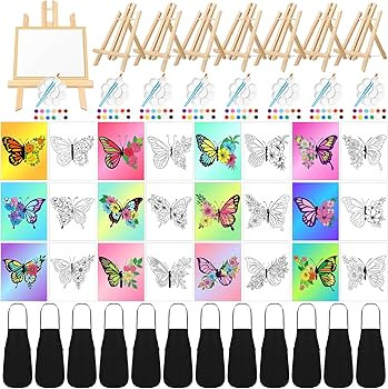 Motipuns 12 Set Pre Drawn Canvas for Painting for Adults Sip and Paint Kit with Easels 8 x 10 Inc... | Amazon (US)