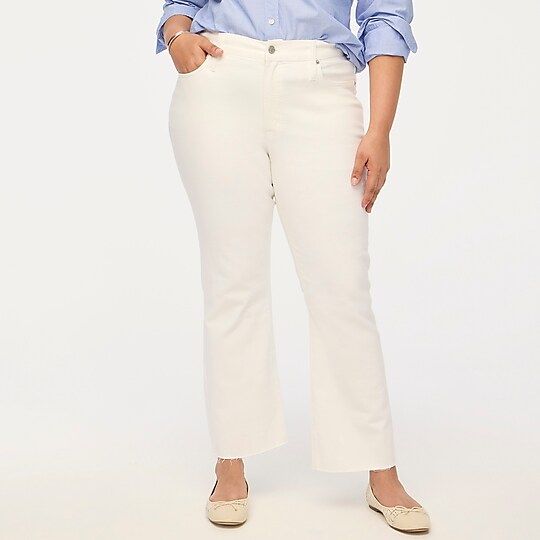 Flare crop white jean in signature stretch | J.Crew Factory