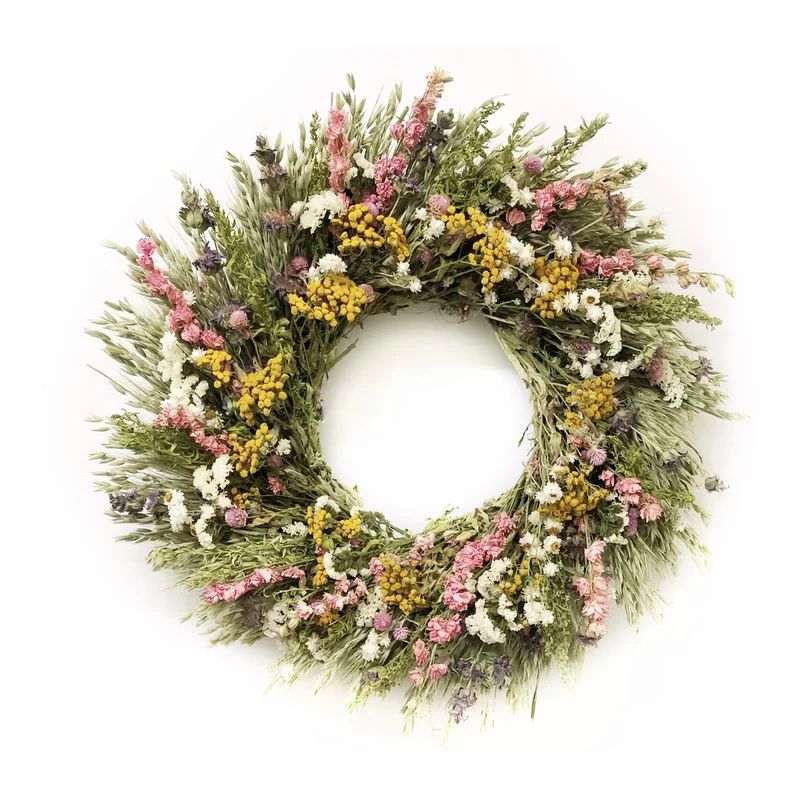 Dried Meadow Sweet Floral Wreath | Wayfair North America
