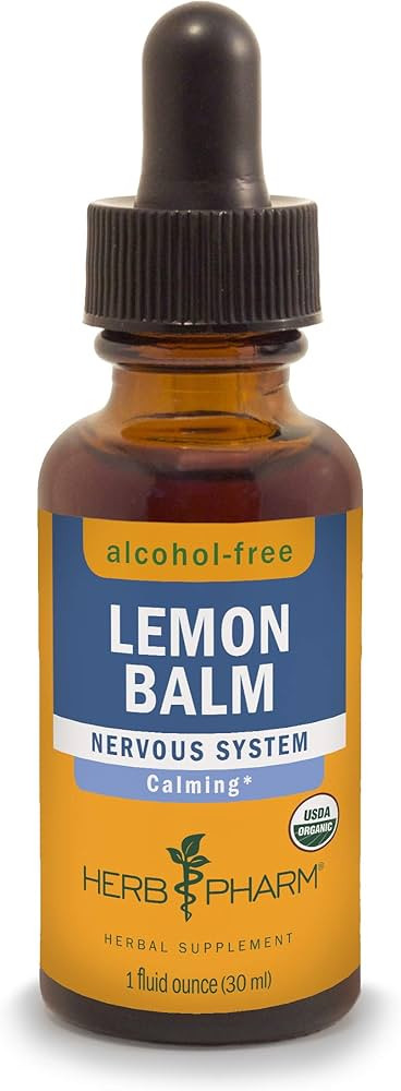 Herb Pharm Certified Organic Lemon Balm Liquid Extract for Calming Nervous System Support, Alcoho... | Amazon (US)