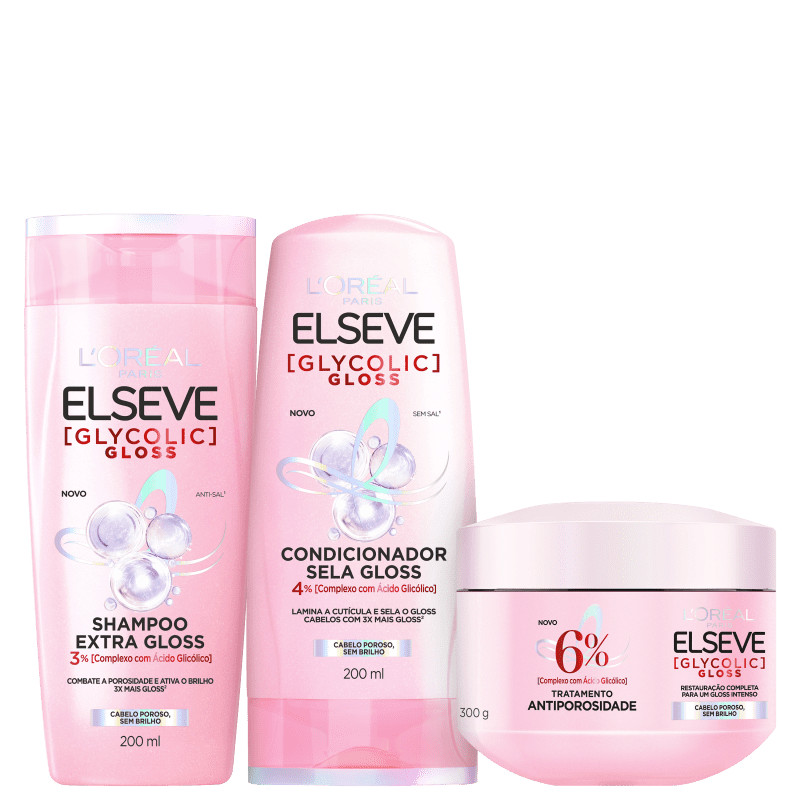 Kit Elseve L’Oréal Paris Glycolic Gloss Essential Trio | Beleza na Web | Beleza Na Web (BR)