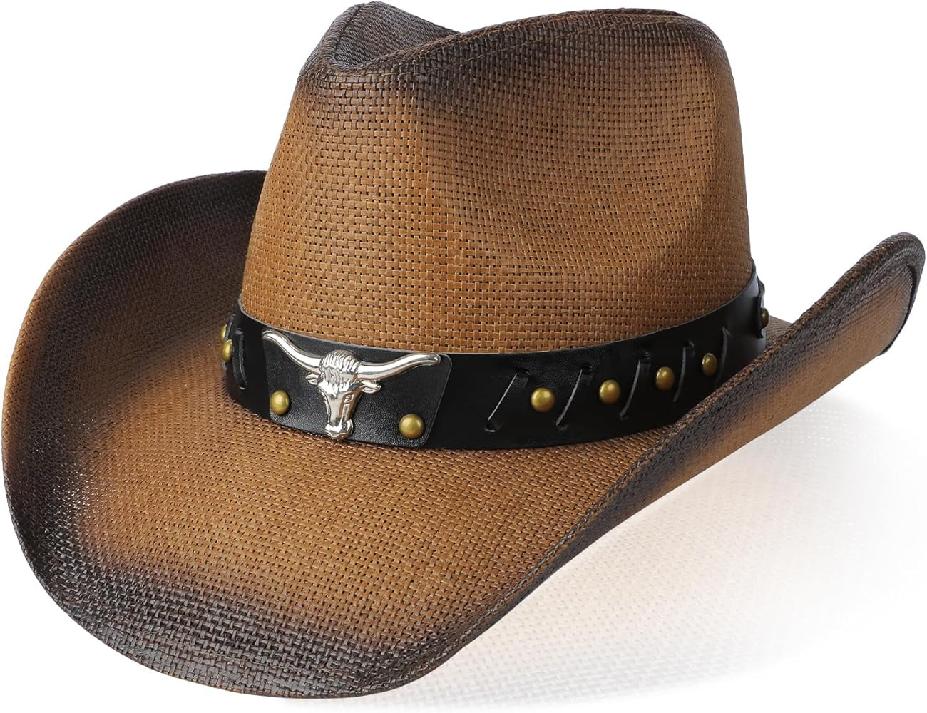 Cowboy Hat,Cowgirl Hat,Western Cowboy Hats for Women/Mens/Straw Wide with Shapeable Brim Cowboy H... | Amazon (US)