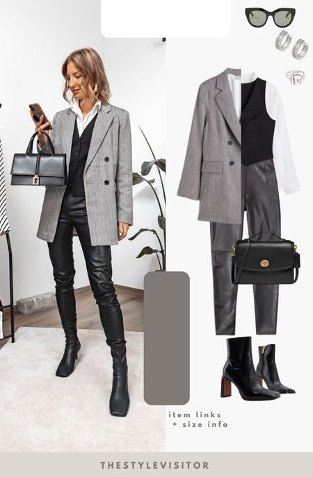 Casual chic weekend look with a few work items like waistcoat and blazer. I love a good faux leather legging for fall, easy to combine with different kind of boots. Read the size guide/size reviews to pick the right size.

Leave a 🖤 if you want to see more faux leather legging outfits

#fauxleather #legging #waistcoat #check #blazer #jacket #shirt #casualchic #casual #squaretoe 

#LTKSeasonal #LTKeurope #LTKstyletip