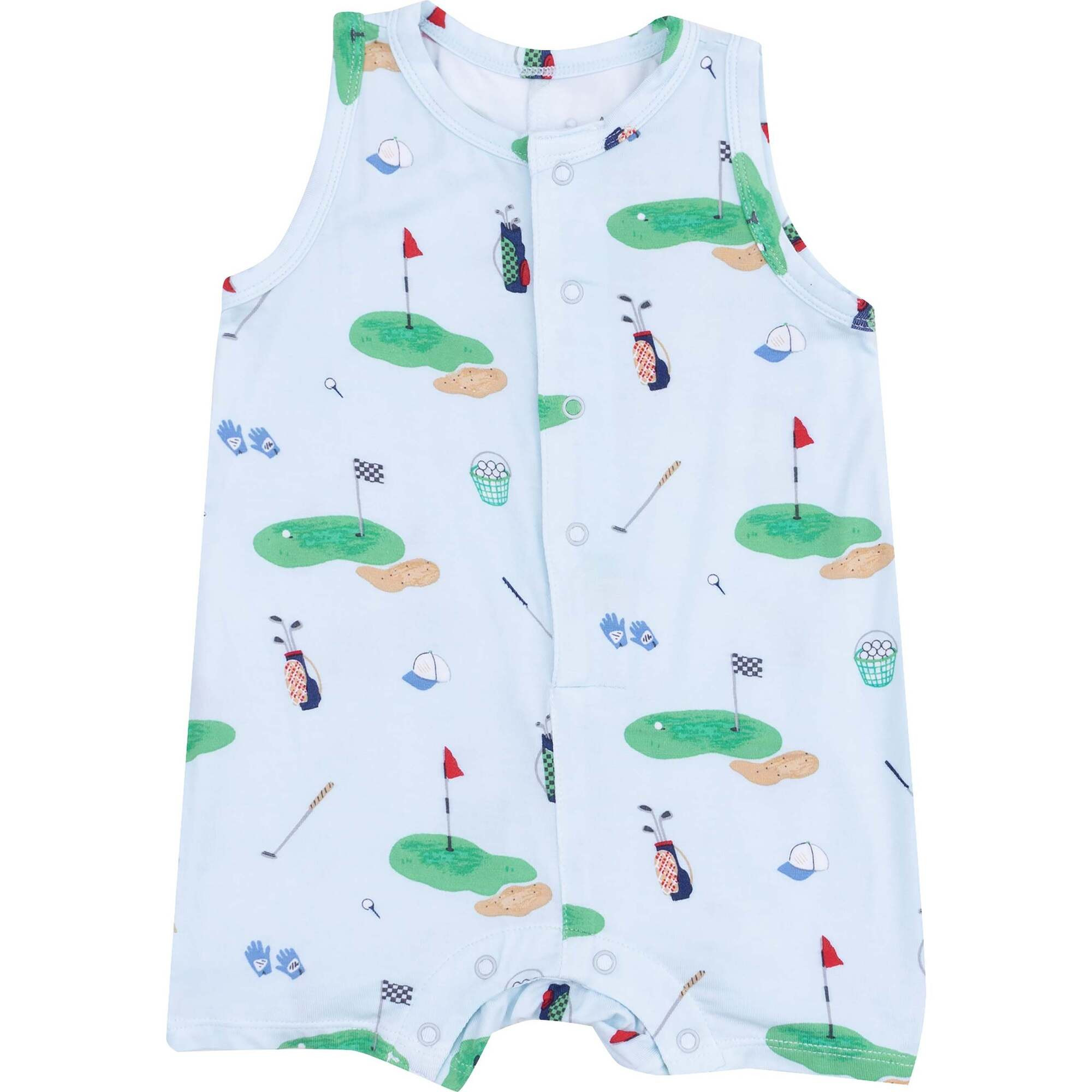 Sleeveless Shortie Romper, Golf Things Blue | Maisonette