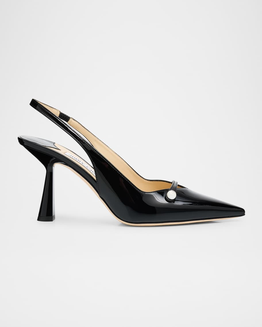 Jimmy Choo Amita 85 Patent Nappa Leather Slingback Pumps | Neiman Marcus