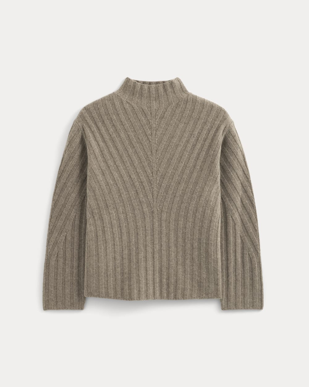 Funnel-Neck Sweater in Wool Cashmere | Light Heathered Taupe | Everlane