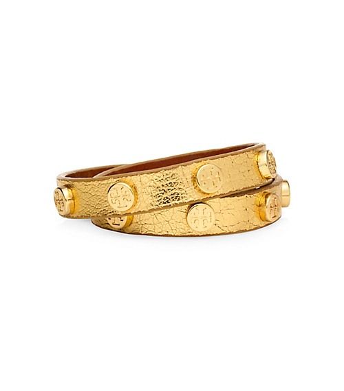 Tory Burch Metallic Double Wrap Logo Stud Bracelet | Tory Burch US