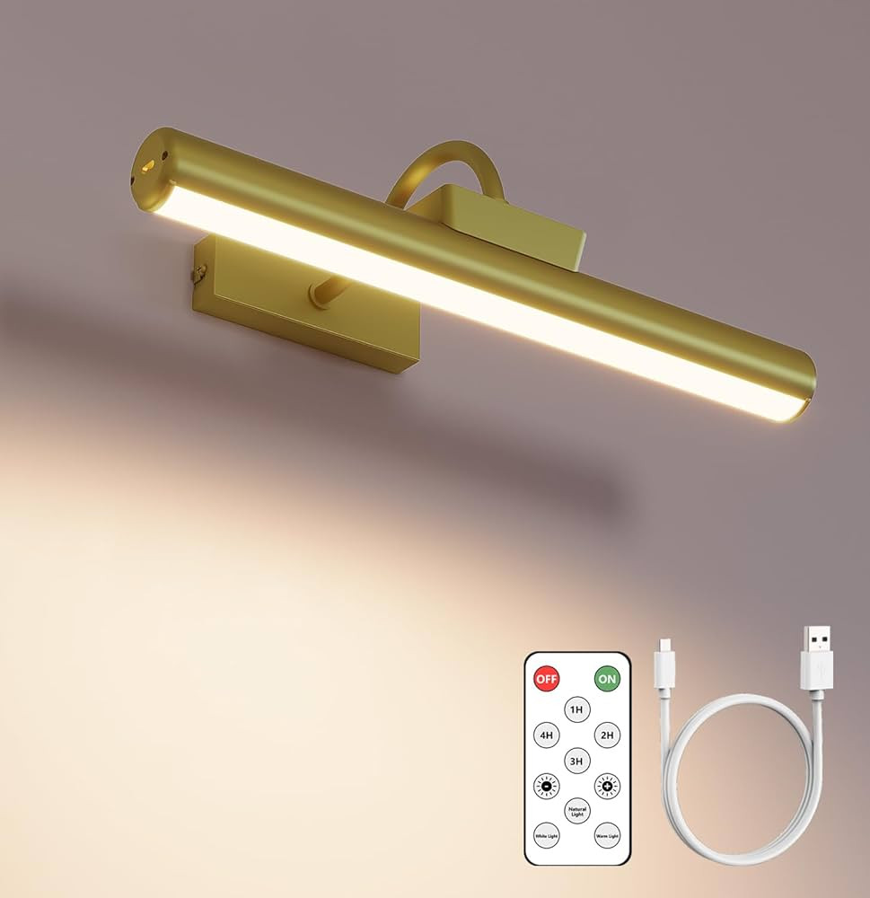 Picture Light Battery Operated, 13in Wireless Art Light for Paintings, Dimmable 5000mAh Rechargin... | Amazon (US)