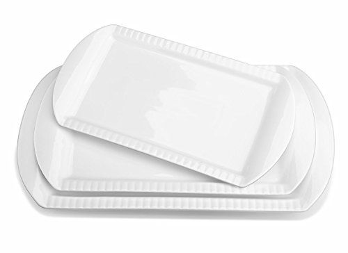 LIFVER Large Serving Platters, 16"/14"/12" Serving Plates Set of 3, Platters for Serving Food, White | Amazon (US)