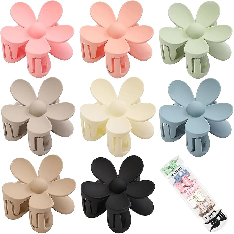 8PCS Flower Hair Clips Flower Claw Clips Cute Hair Clip Large Claw Clip Strong Hold Daisy Clip Ma... | Amazon (US)
