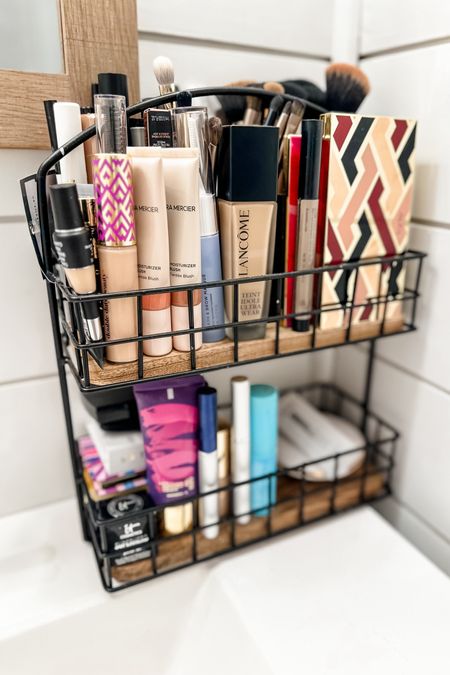 My current solution for makeup storage on a very small vanity space! It’s actually a spice rack but it works! 

#LTKstyletip #LTKhome #LTKfindsunder50