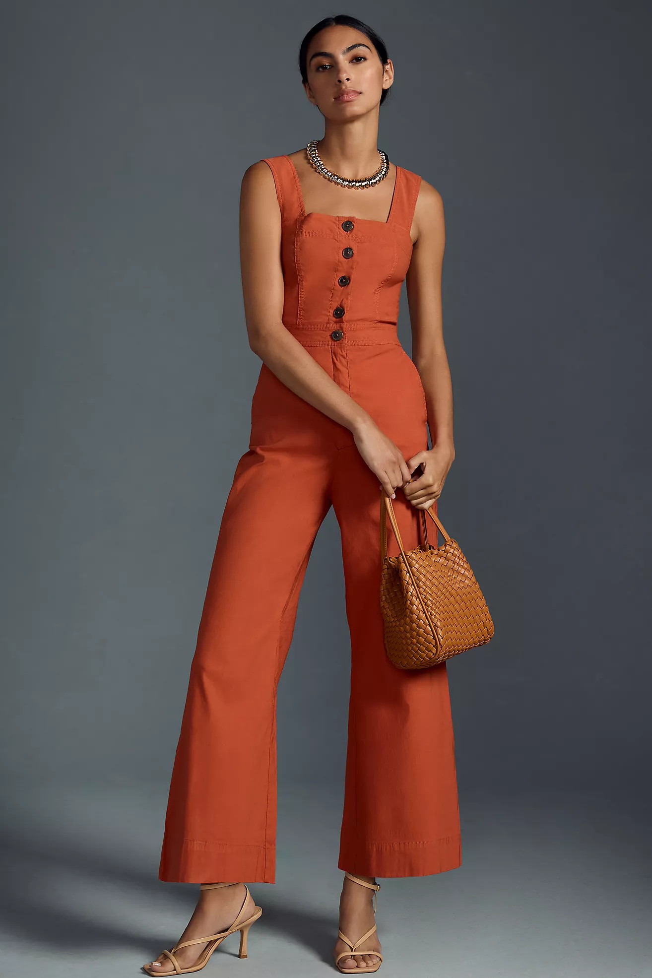 The Portside Button-Front Jumpsuit by Maeve | Anthropologie (US)