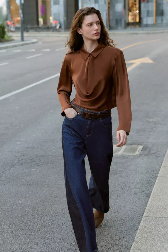 FLOWY SATIN EFFECT SHIRT | Zara US