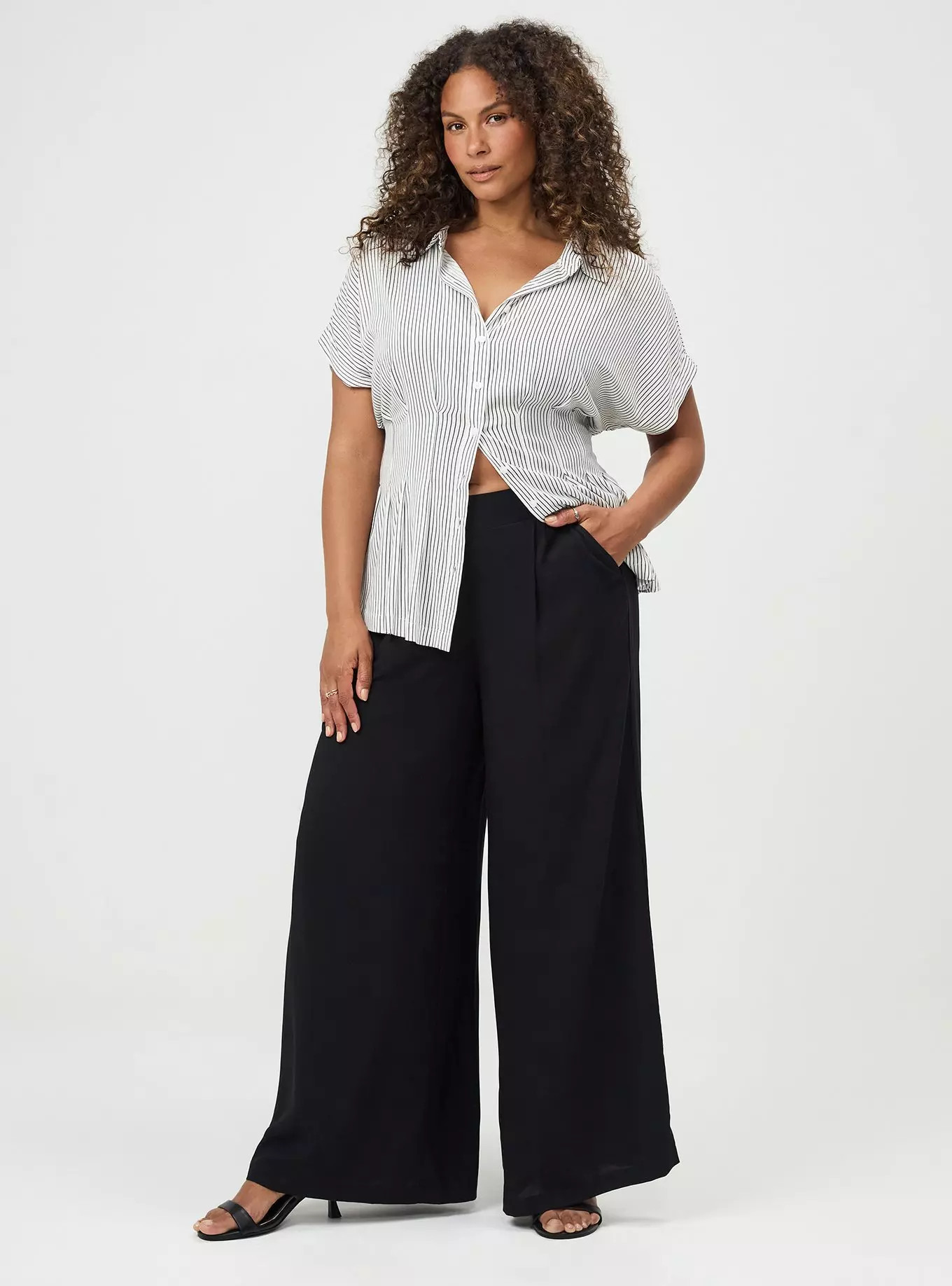 High-Rise Pull-On Challis Wide-Leg Pant | Torrid (US & Canada)
