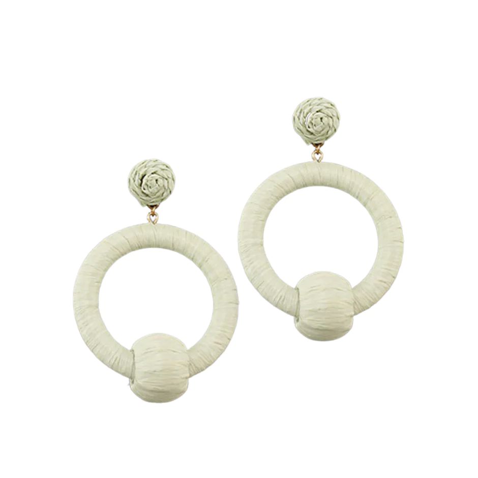 Raffia Wrapped Circle Earrings | Shop Bijou