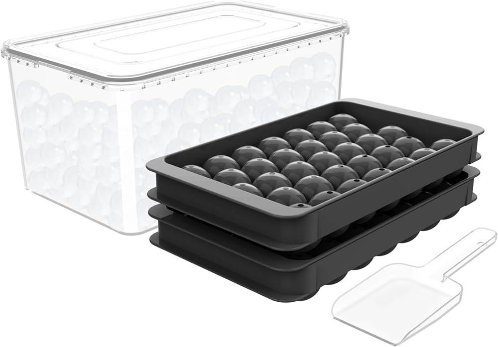 WIBIMEN Ice Cube Tray with Lid & Bin, 0.8inx66 Ice Ball Maker Mold for Freezer with Container Ice... | Amazon (US)