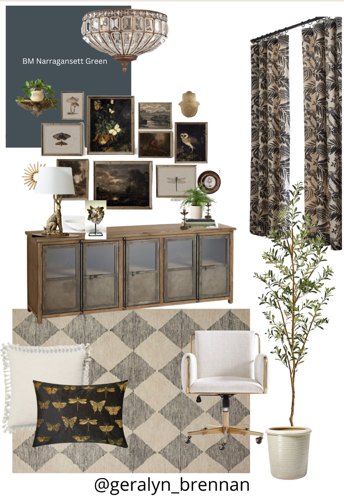 Dark Academia Style Home Office 