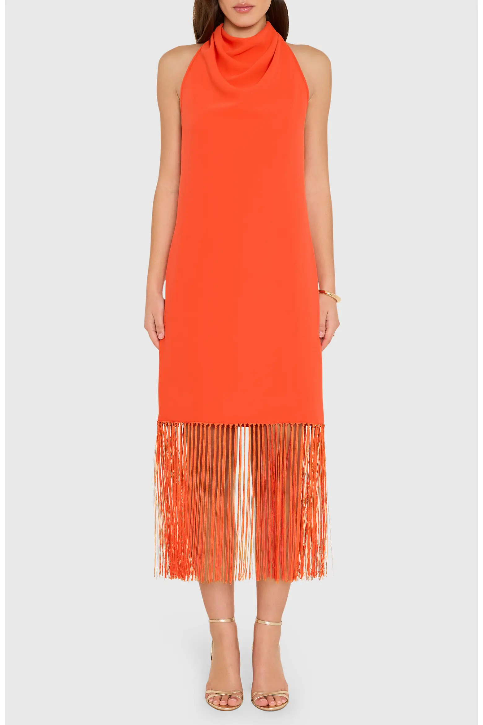 Syd Cowl Neck Fringe Midi Dress (Women) | Nordstrom | Nordstrom