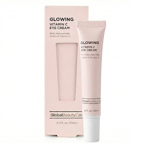 Global Beauty Care Glowing Vitamin C Eye Cream – Radiant Under Eye Treatment to Support Smooth Looking Skin with Niacinamide, AHA & Vitamin E, Antioxidant Care for Dark Circles, 0.5 fl oz (Pack of 1) | Amazon (US)