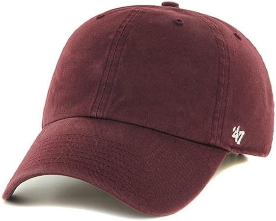 '47 Blank Classic Clean Up Cap, Adjustable Plain Baseball Hat for Men and Women – Maroon Red Cap | Amazon (US)