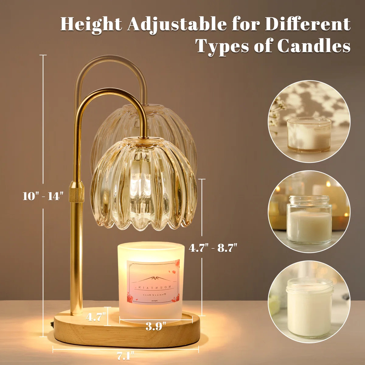 Mercer41 Candle Warmer Lamp with Timer Dimmer Adjustable Height for Home & Reviews | Wayfair | Wayfair North America