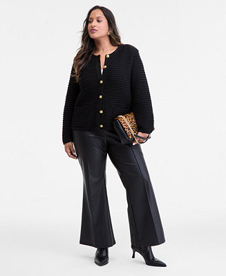 Plus Size Textured Button-Front Cardigan, Macy's Exclusive | Macy's