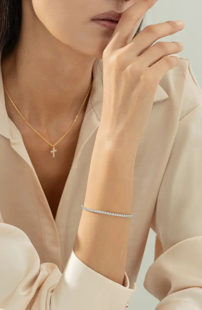 Sterling Silver 18k Gold Plated Cherie Bracelet Trendy Crystal Sparkle | Nordstrom