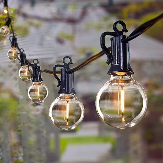 Outdoor String Lights 60 Feet G40 Globe Patio Lights with 32 Edison Shatterproof Bulbs(2 Spare), ... | Amazon (US)