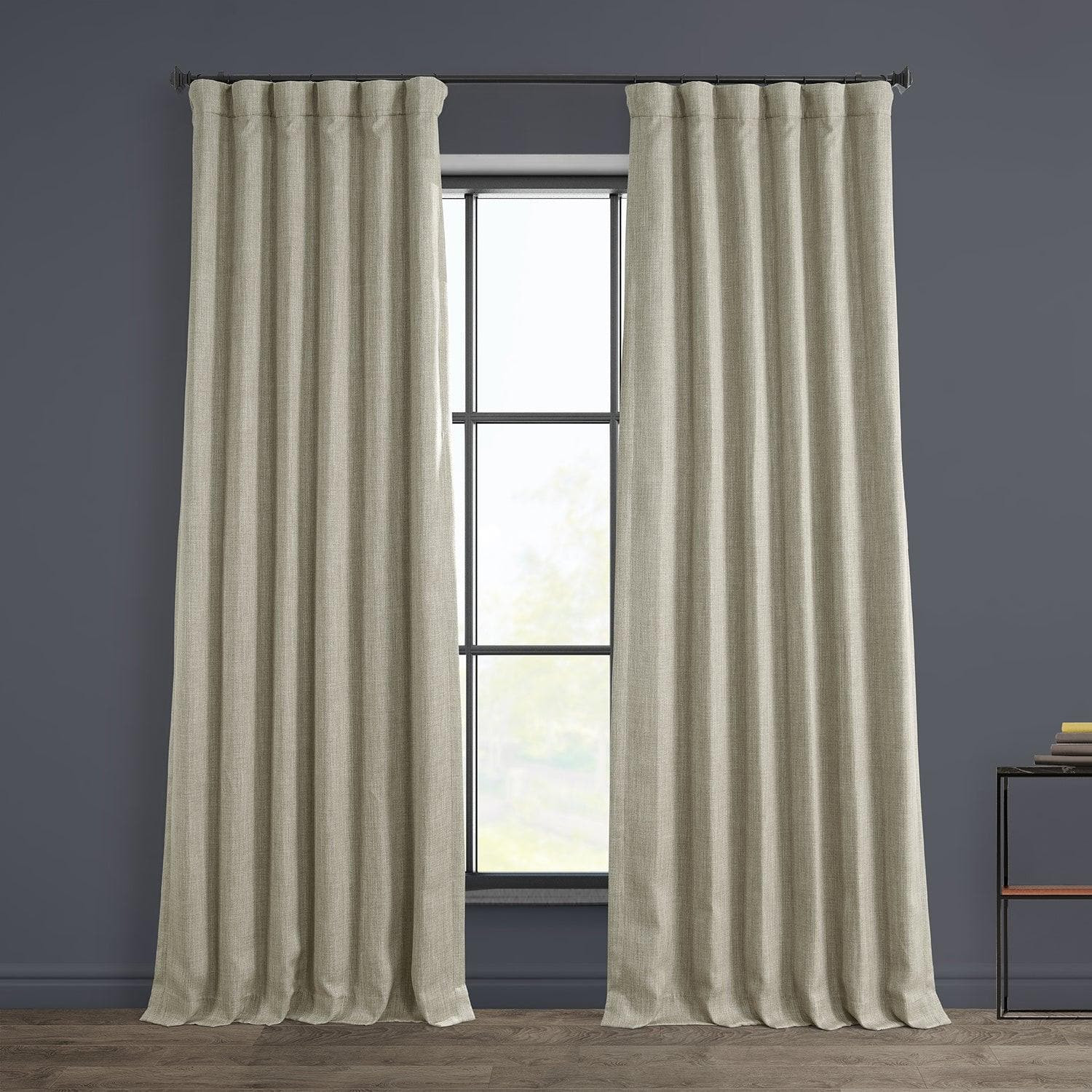 Oatmeal Textured Faux Linen Room Darkening Curtain | Half Price Drapes