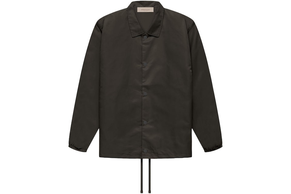 Fear of God Essentials Nylon Coaches JacketOff Black | StockX