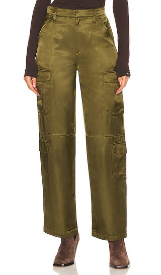 Cailyn Satin Cargo Pant in Army Green | Revolve Clothing (Global)