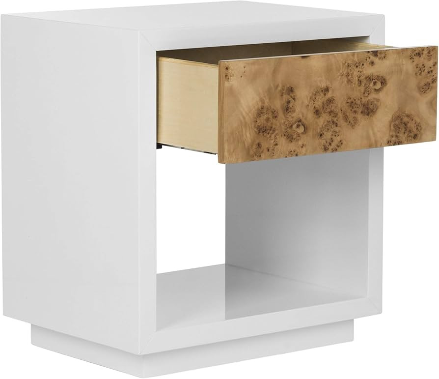 Safavieh Couture Collection Aldo White Lacquer Side Table | Amazon (US)