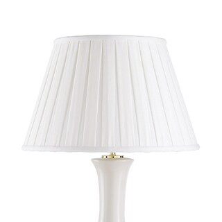 Box Pleat Lamp Shade with White Linen Blend & Classic English Pleats | Ballard Designs, Inc.