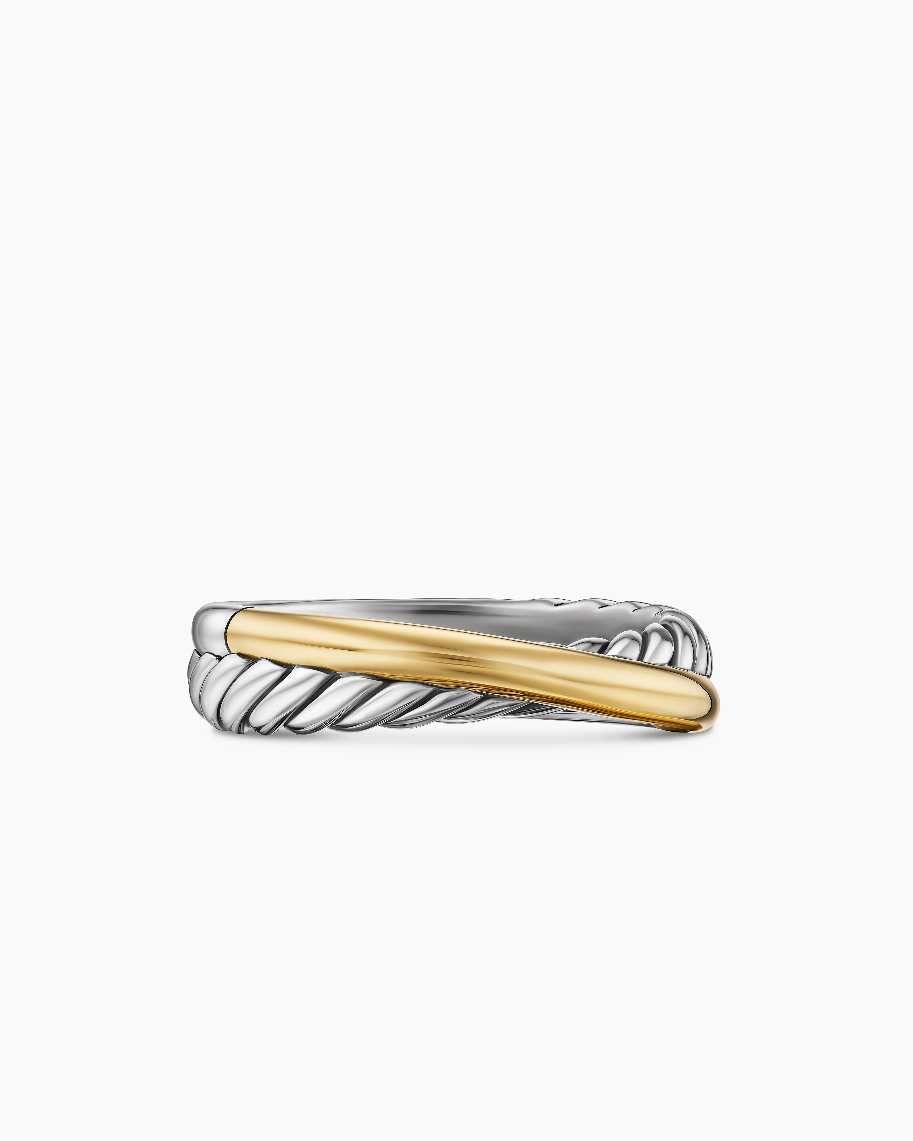 David Yurman | Crossover Band Ring in Sterling Silver with 18K Yellow Gold, 5.3mm | David Yurman