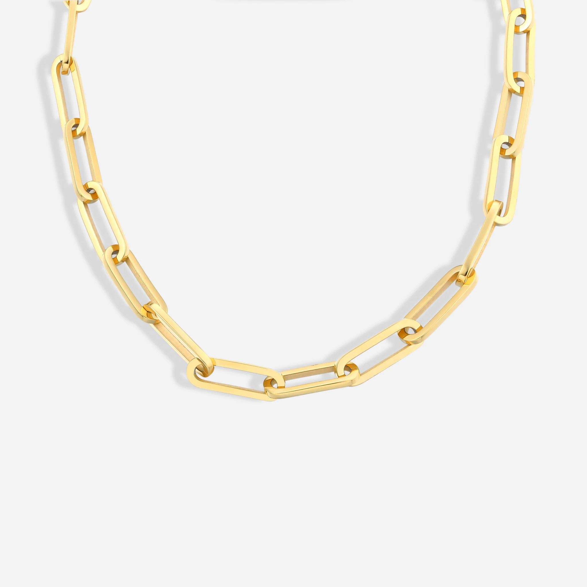 Paperclip Style Gold Necklace | Victoria Emerson
