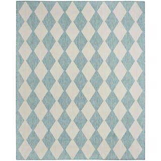 Positano Aqua 6 ft. x 9 ft. Diamond Contemporary Area Rug | The Home Depot
