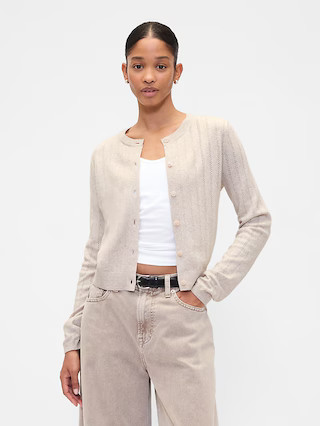 CashSoft Pointelle Cardigan | Gap Factory