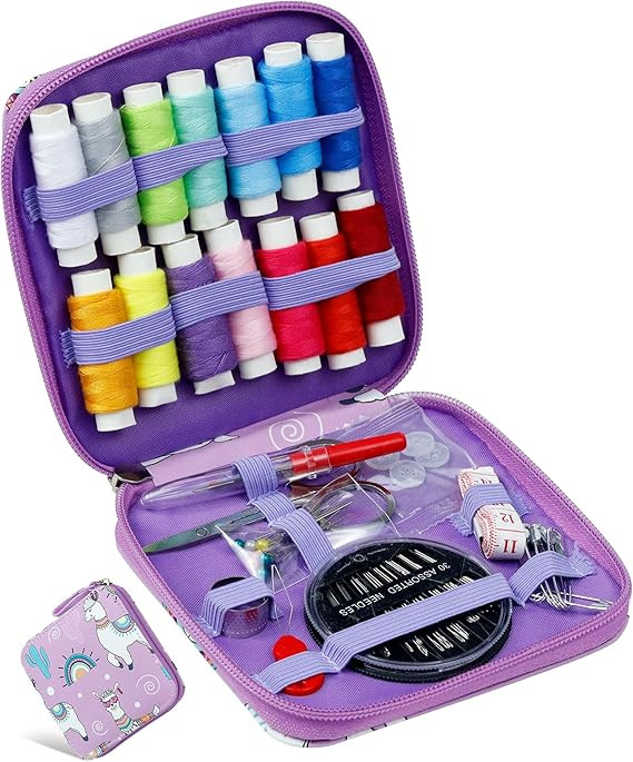 Sewing Kit for Adults with Scissors,Sewing Needles,Thimble,Thread,Tape Measure etc(Cartoon Mini) | Amazon (US)