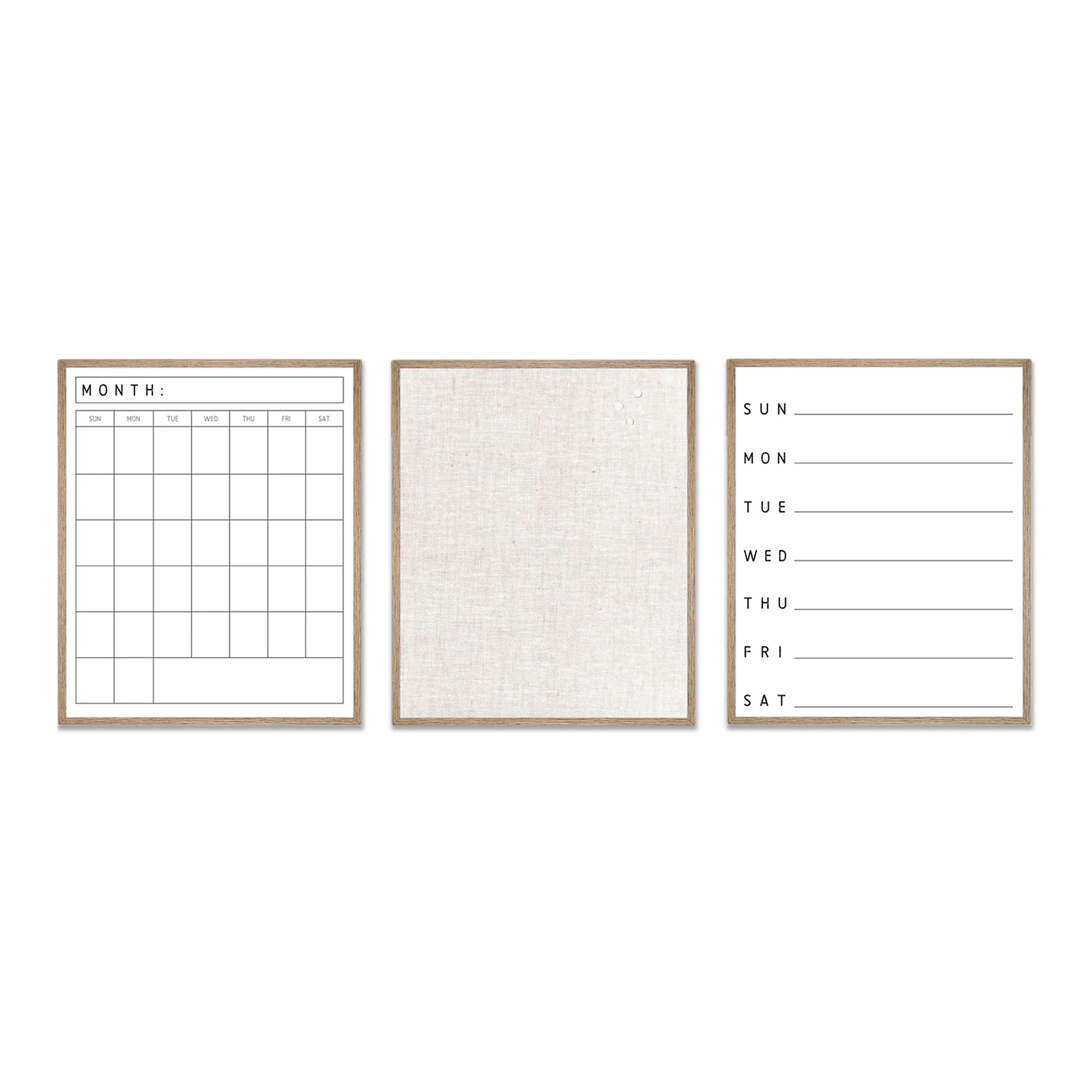 Belle Maison Organizational Dry Erase & Pin Board 3-piece Set | Kohl's