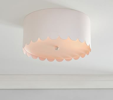 Scalloped Pink Metal Flushmount | Pottery Barn Kids