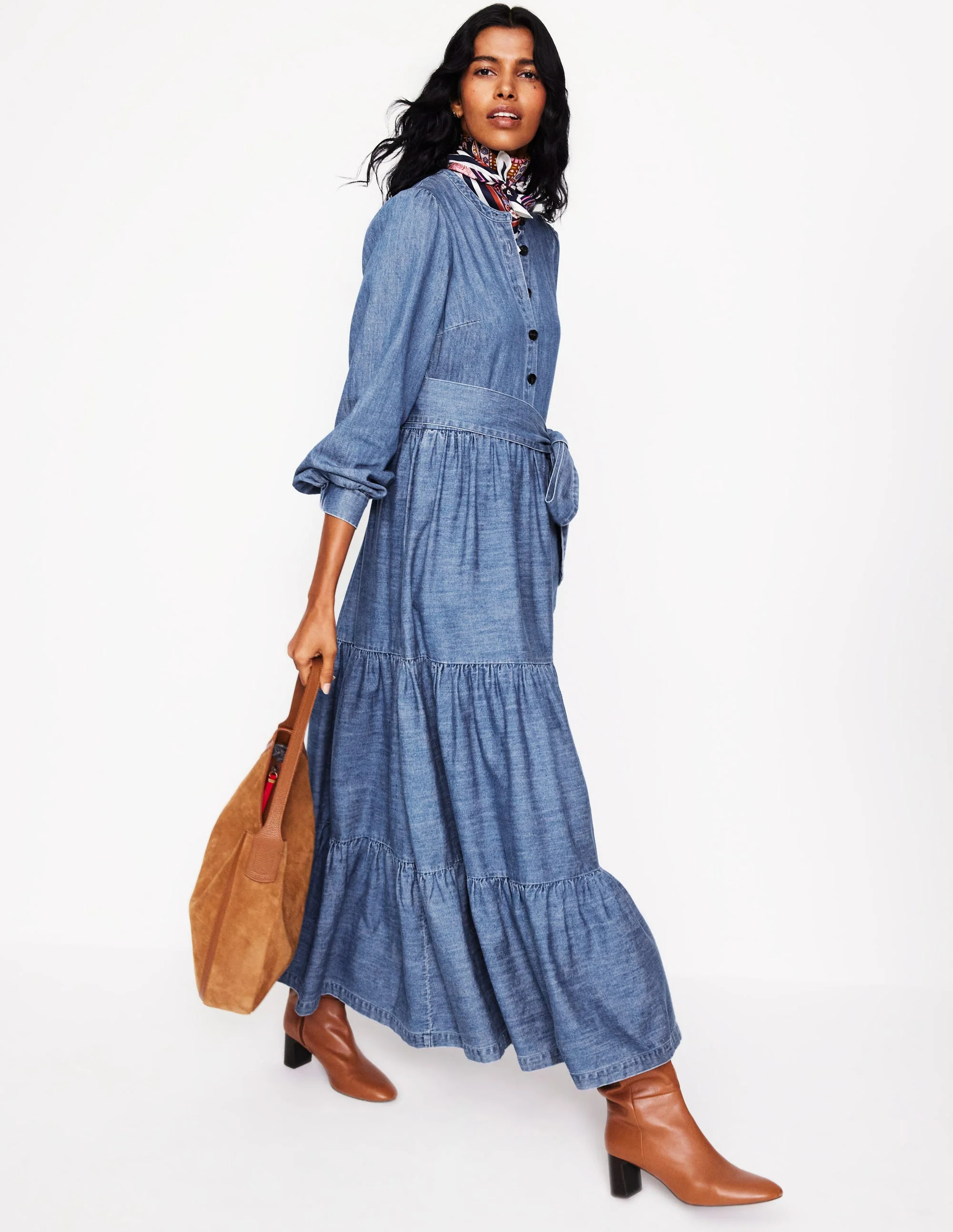 Alba Denim Maxi Dress-Light Vintage Denim | Boden (US)