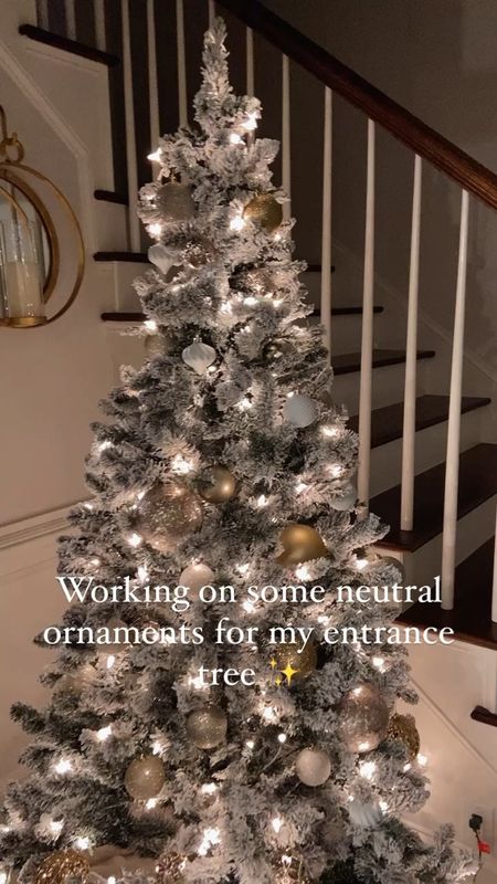 $79 flocked Walmart tree and neutral gold and white ornaments 

#LTKSeasonal #LTKHoliday