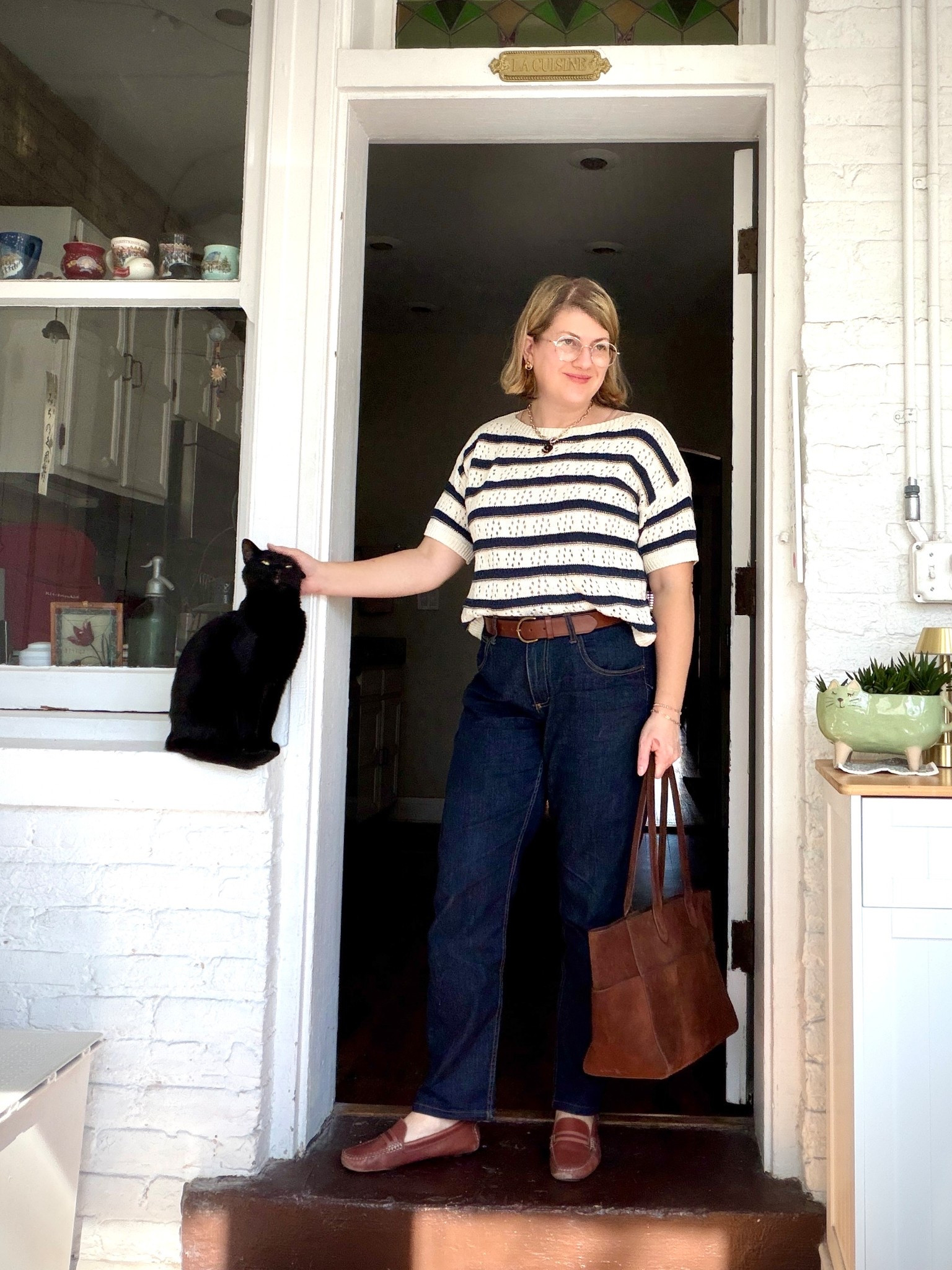 Sunny almost-spring Sunday! Daily savings Sunday! Definitely going for a walk today. 🤍 I can’t exact match link my sweater, so I’ve linked some things I found that get close. I found this one in a boutique in Paris two years ago, the label says Atelier de Mila. My jeans are from Dearborn Denim. 

#LTKMidsize #LTKOver40 #LTKootd