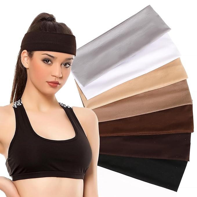 7 PCS Assorted Women's Headbands - Soft Fabric Hair Bands for Thick and Thin Hair, Cloth Headband... | Amazon (US)