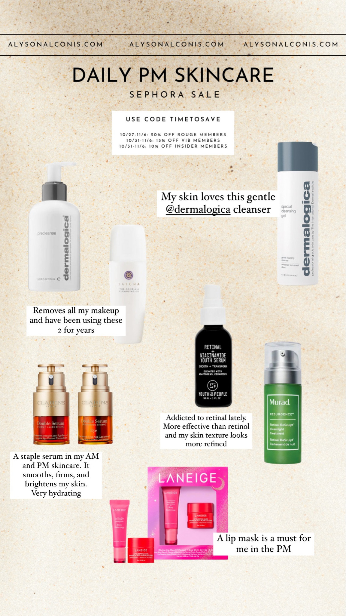 Sephora sale picks for PM skincare for someone in their 30s!

Use code TIMETOSAVE for 15% off for VIB members 

#LTKbeauty