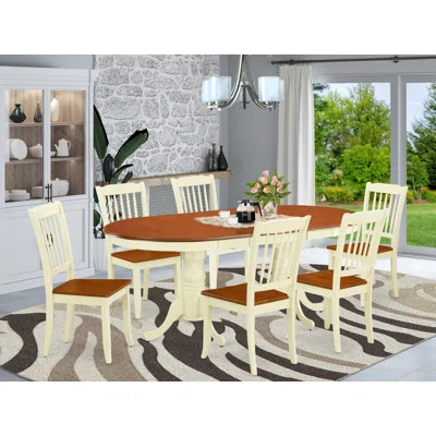 6 - Person Butterfly Leaf Solid Wood Dining Set | Wayfair North America