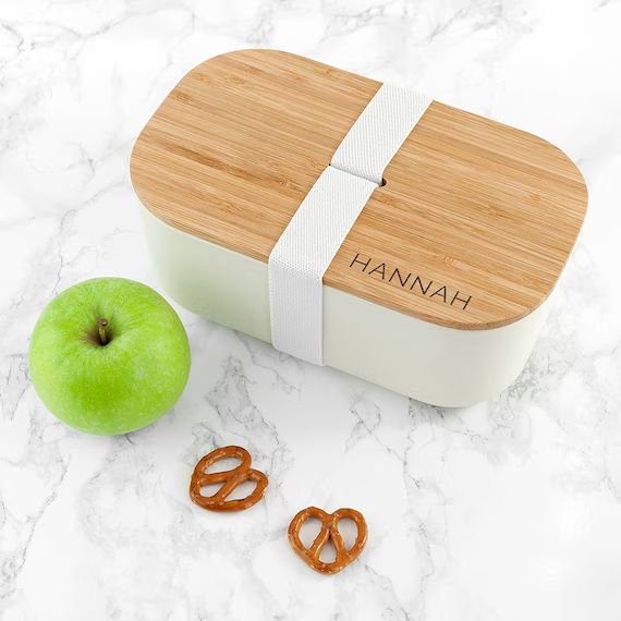 Personalised Engraved Real Bamboo Wood and Fibre Lunch Box | Etsy | Etsy (US)