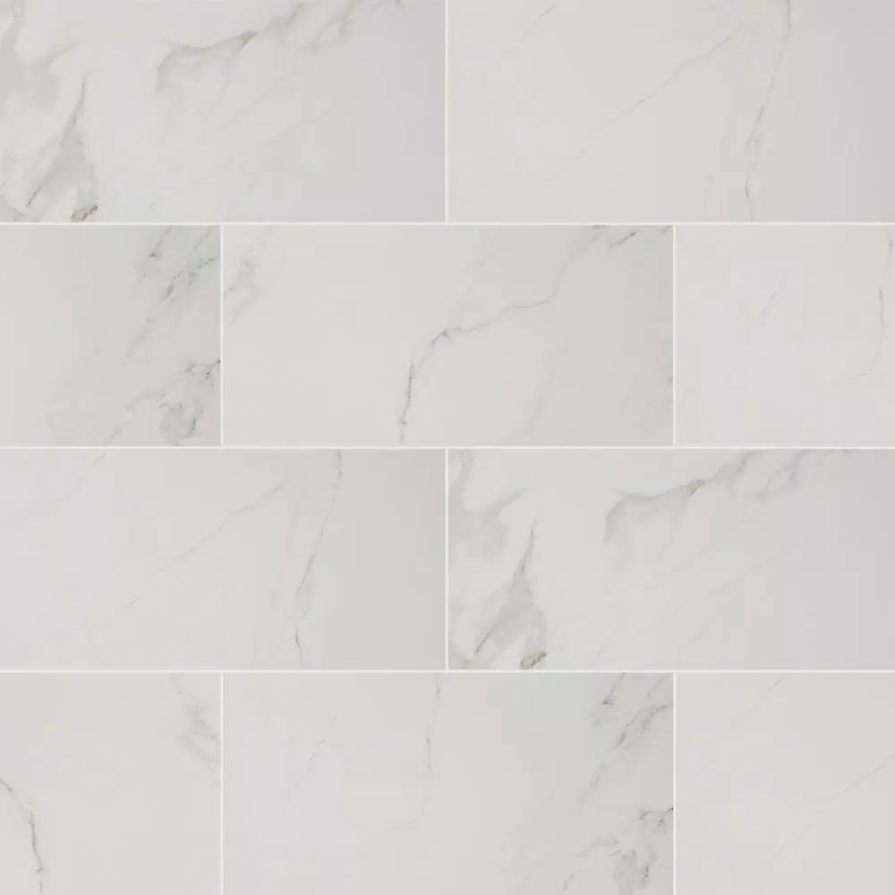 Home Decorators Collection 12 in. x 24 in. Carrara Polished Porcelain Floor and Wall Tile (16 sq.... | The Home Depot